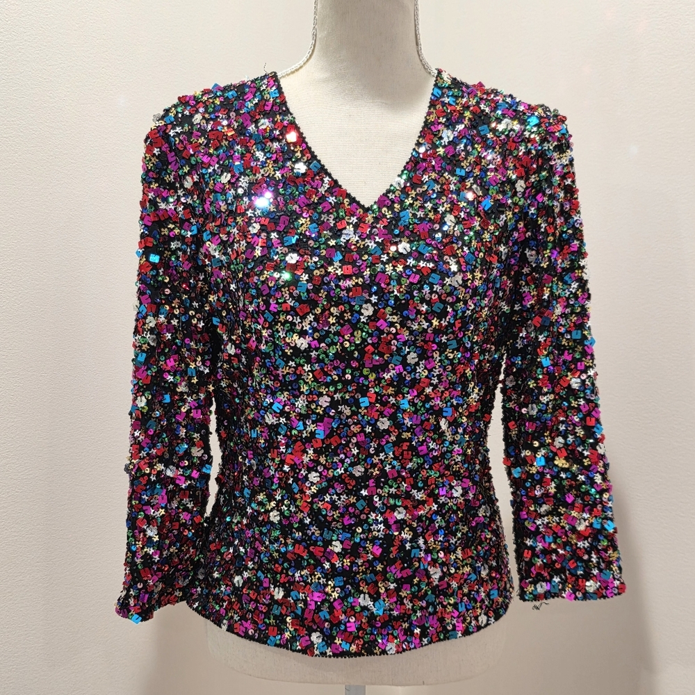 Classic Creation Beaded Sequin Top